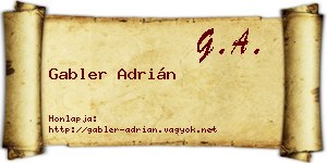 Gabler Adrián névjegykártya